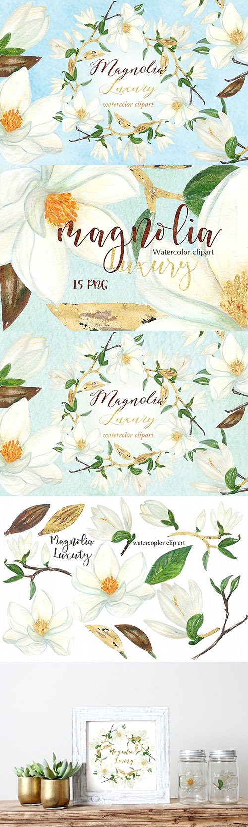 Magnolia White Luxury Illustrations 1003324