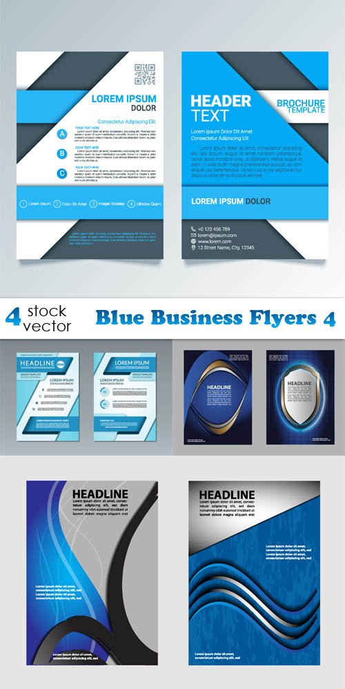 Vectors - Blue Business Flyers 4
