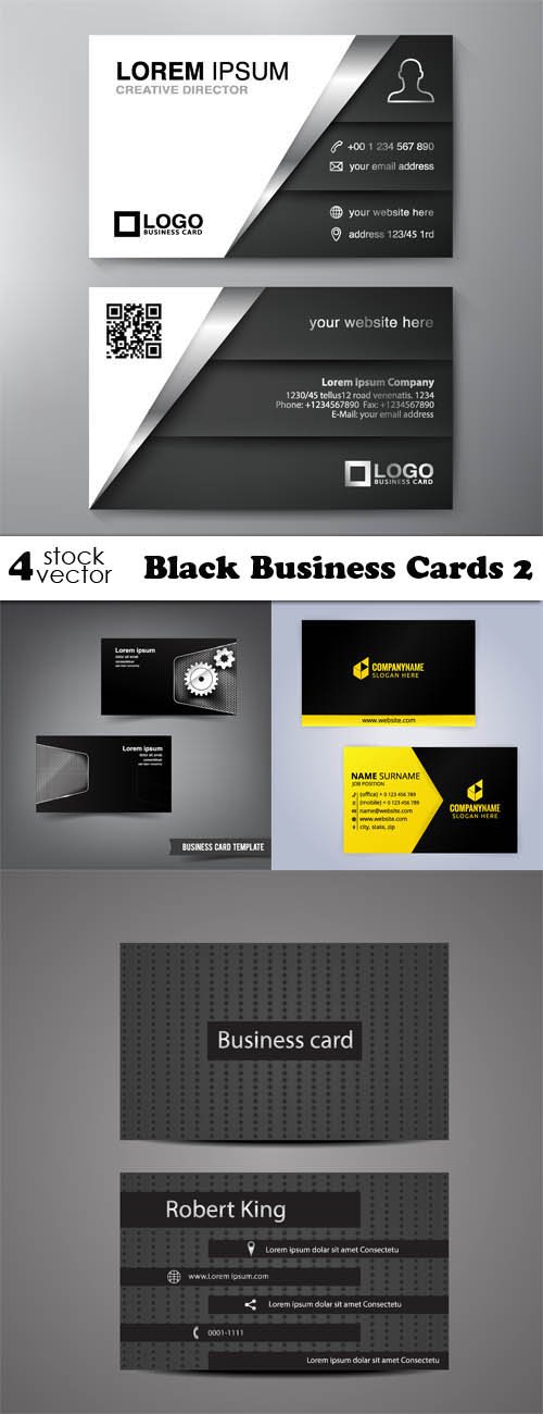 Vectors - Black Business Cards 2