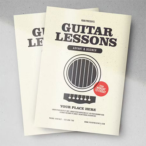 Guitar Lessons Flyer DWWTTU