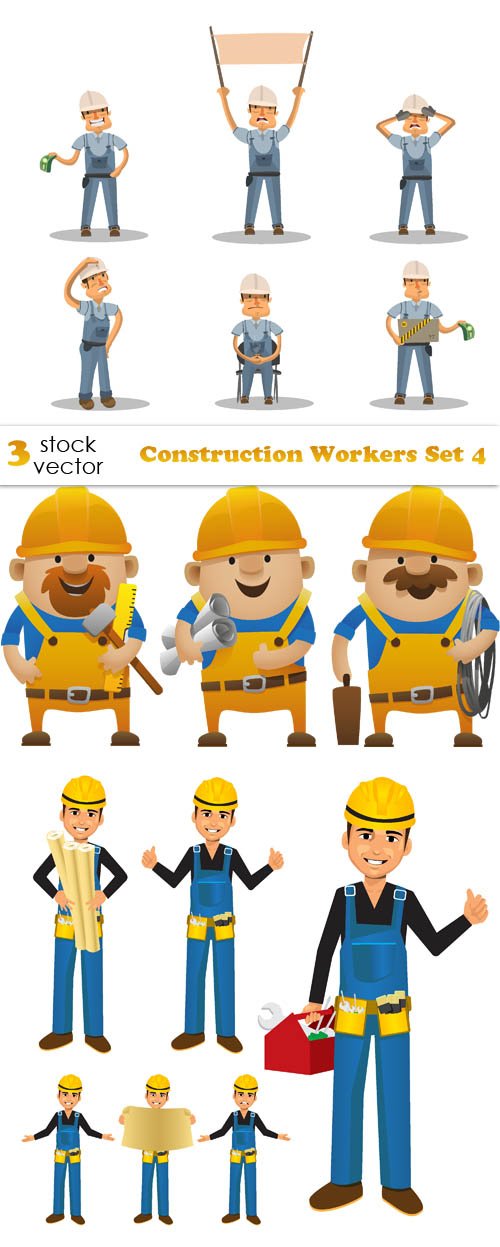 Vectors - Construction Workers Set 4