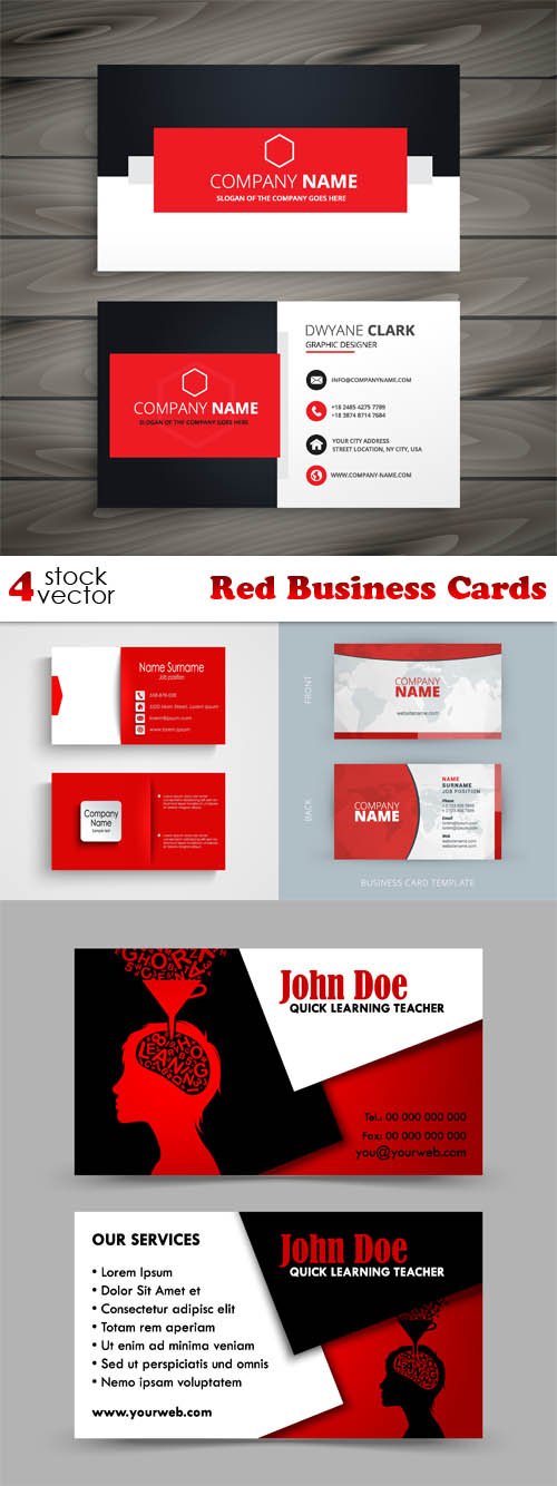 Vectors - Red Business Cards
