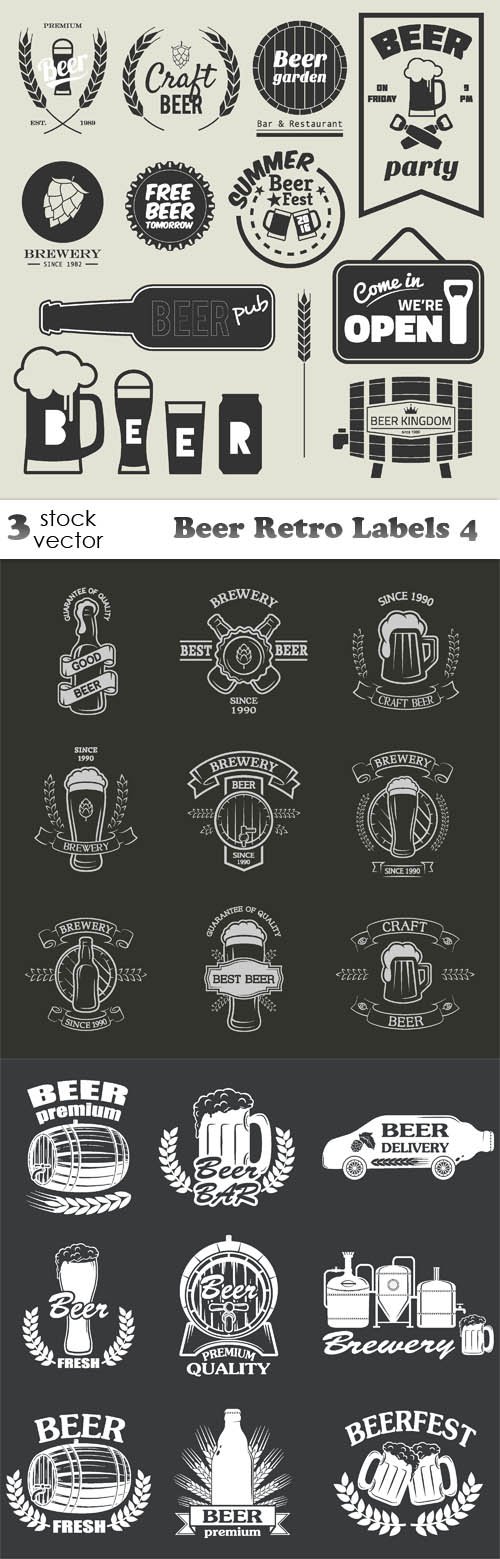 Vectors - Beer Retro Labels 4