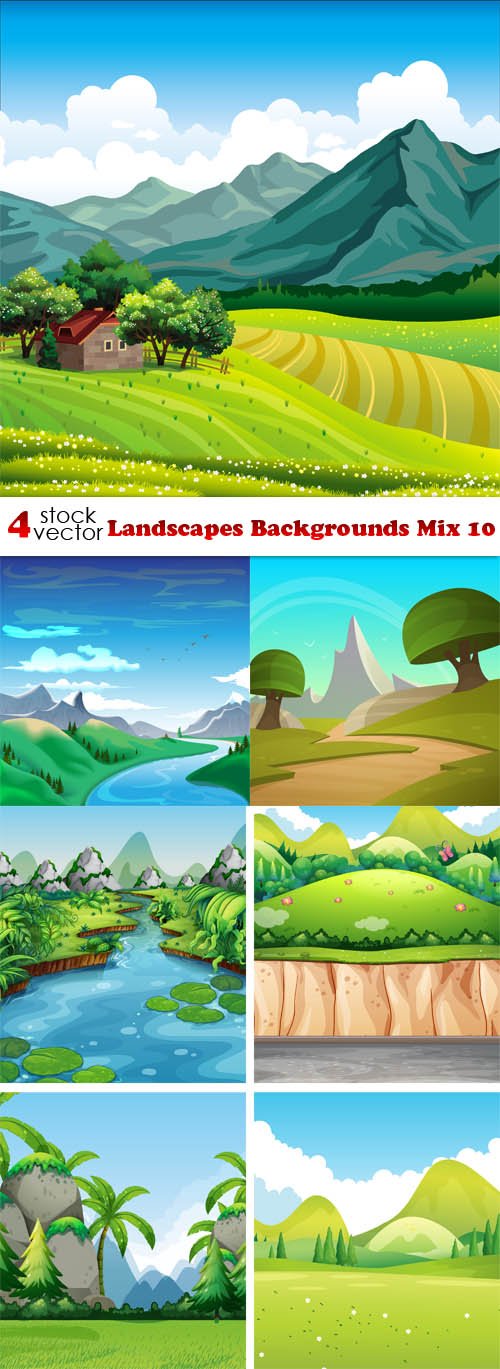 Vectors - Landscapes Backgrounds Mix 10