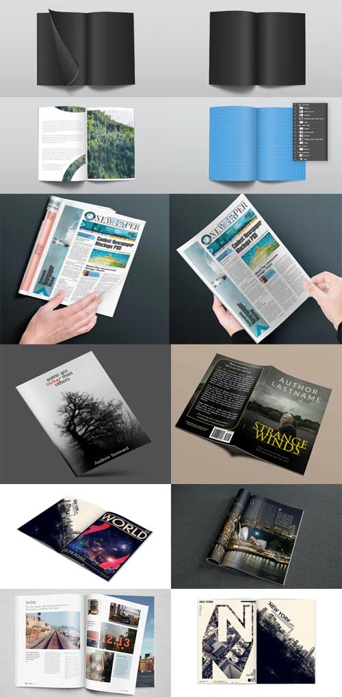 Top 16 Magazines PSD Mockups Collection