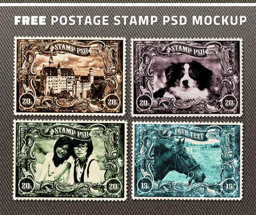 Postage Stamp Mockup Psd