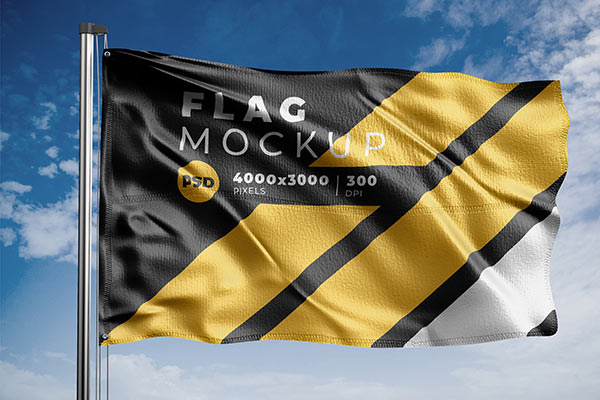 Realistic Flag Mock-Up Template