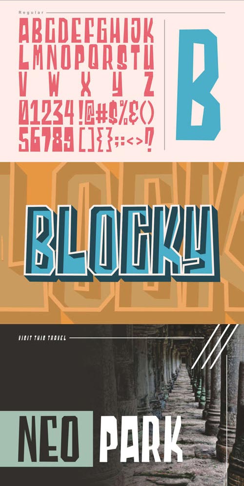 Blocky Display Font
