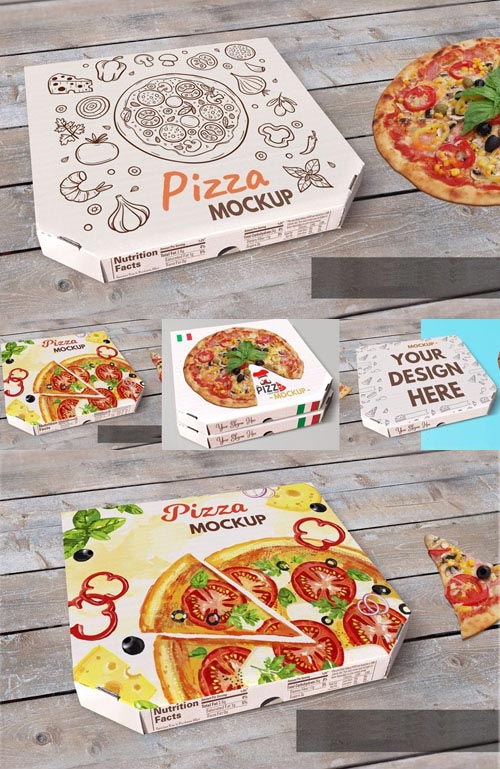 Pizza Box PSD Mockup Template