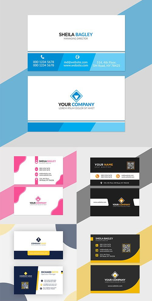 Colorful Business Card PSD and EPS Template Set