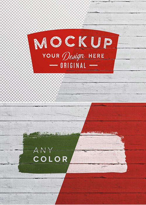 Painted Rustic Wooden Planks Mockup