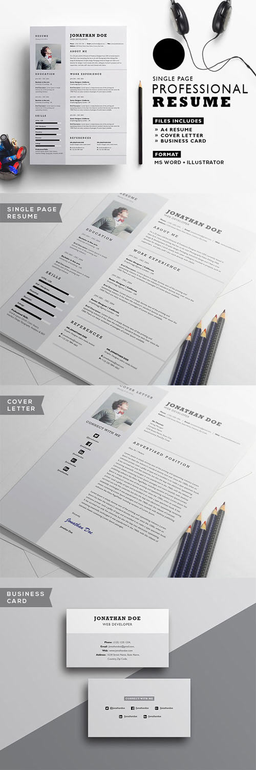 Single Page A4 Professional Resume
