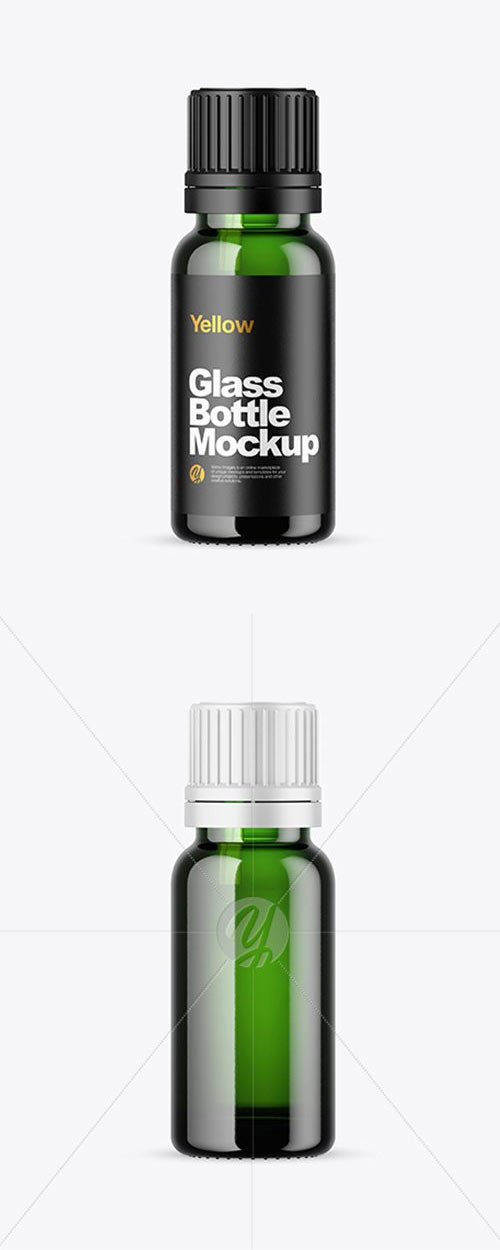 Green Glass Bottle Mockup 43436