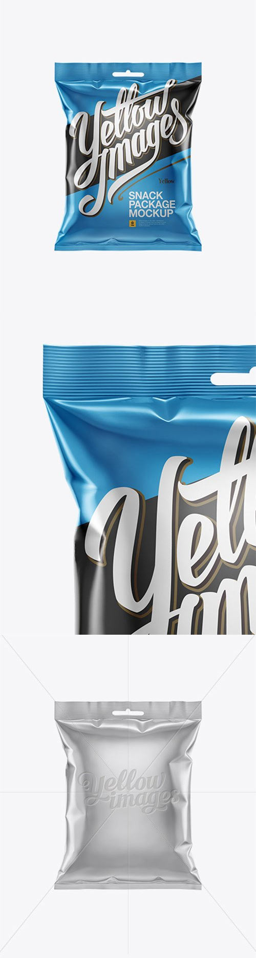 Metallic Snack Package Mockup - Front View