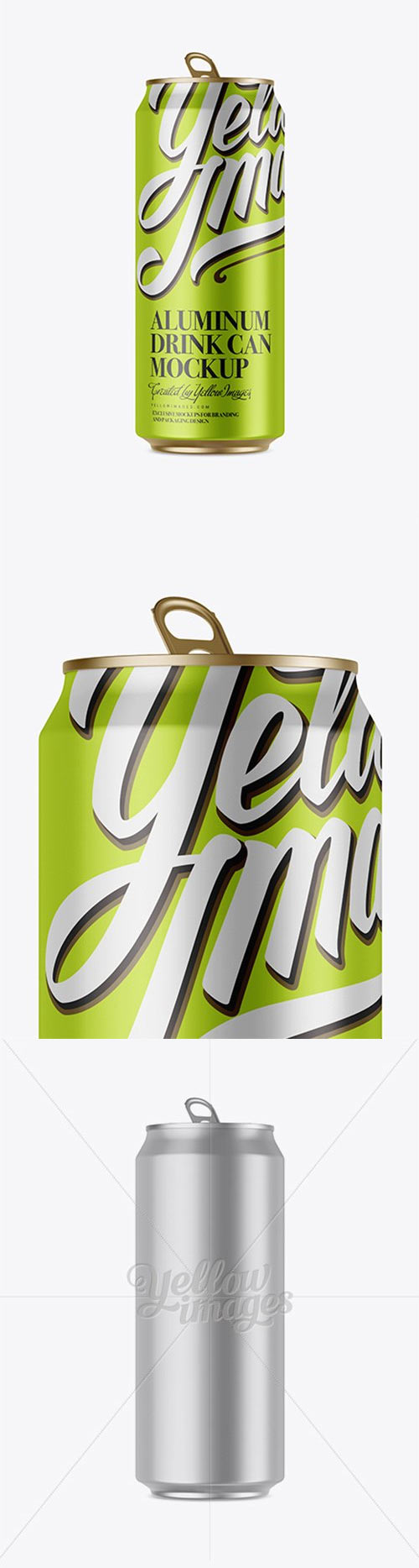 500ml Metallic Aluminium Can Mockup 17865