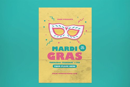 Mardi Gras Flyer PSD