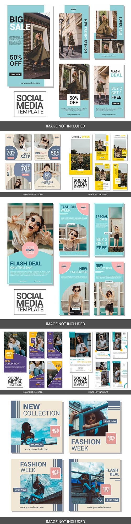 Social story collections instagram and banner design template