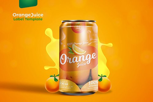 Orange Can Packaging Template