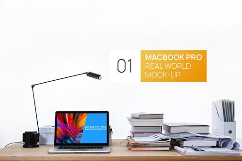 MacBook Retina 15 Office Desk Real World Mock-up
