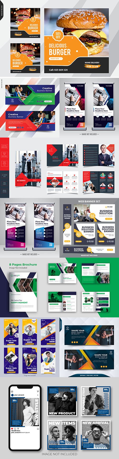 Business creative banner, brochures design template