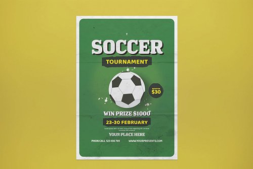 Soccer Tournament Flyer PSD