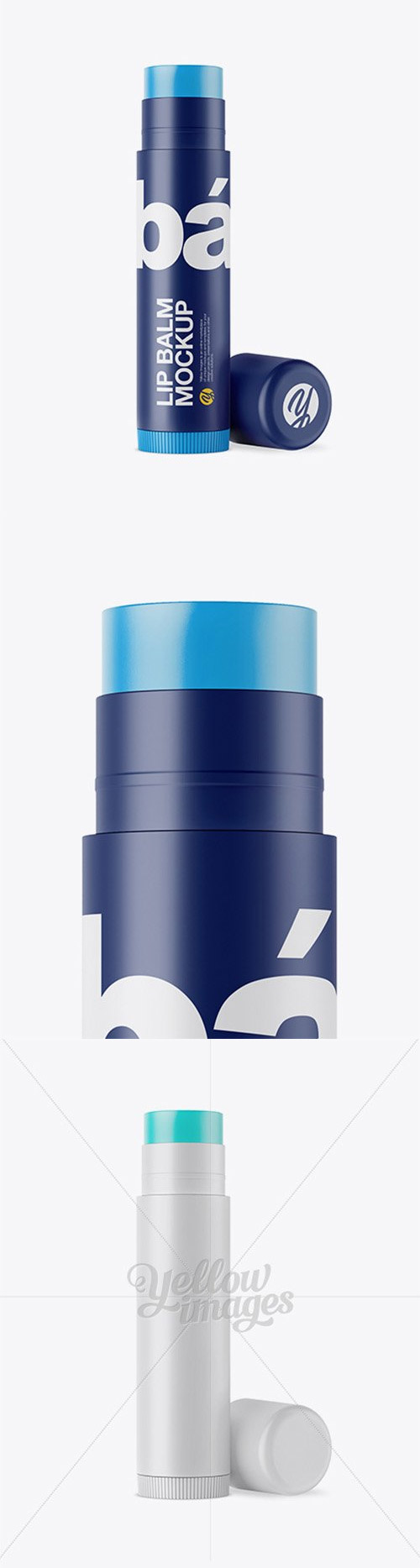 Opened Matte Lip Balm Tube Mockup 19323