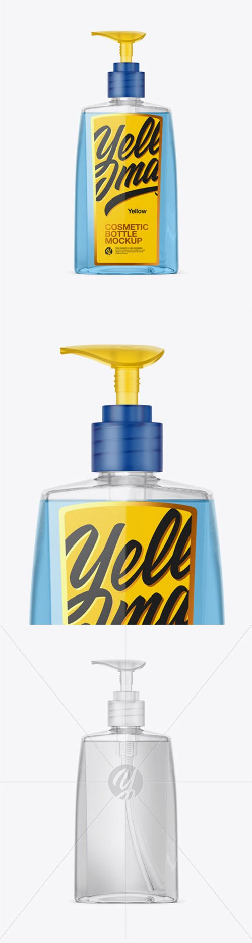Cosmetic Bottle with Transparent Pump Mockup