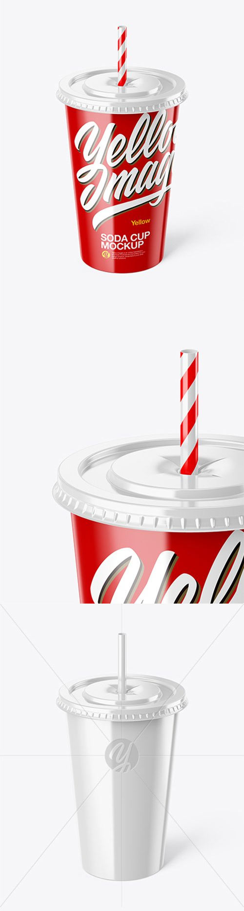 Glossy Plastic Soda Cup Mockup