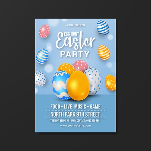 Egg Hunt Easter Party Flyer