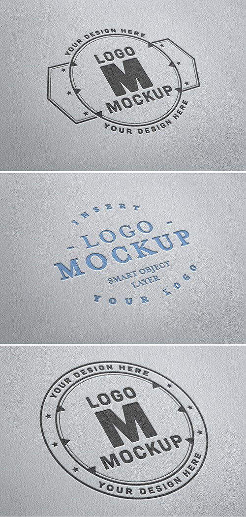 Paper Pressed Logo Mockup 315396615