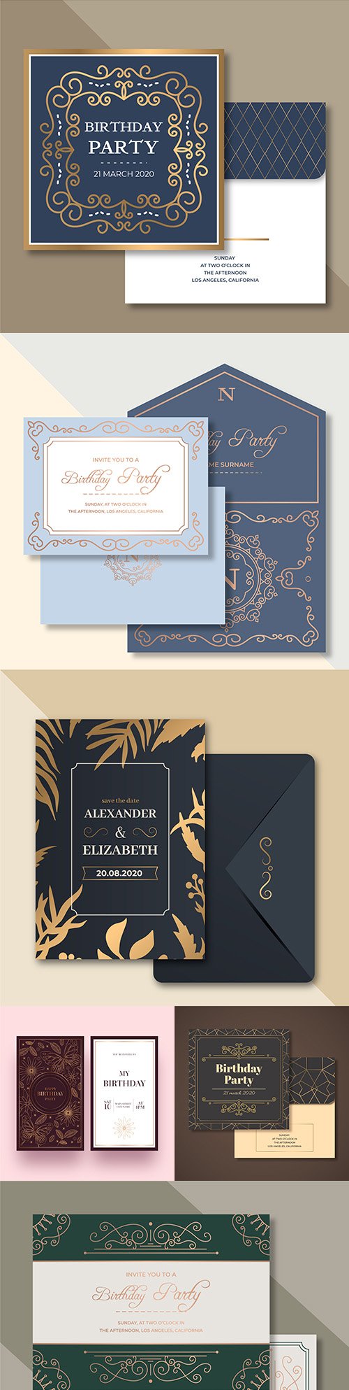 Birthday and wedding template elegant invitation
