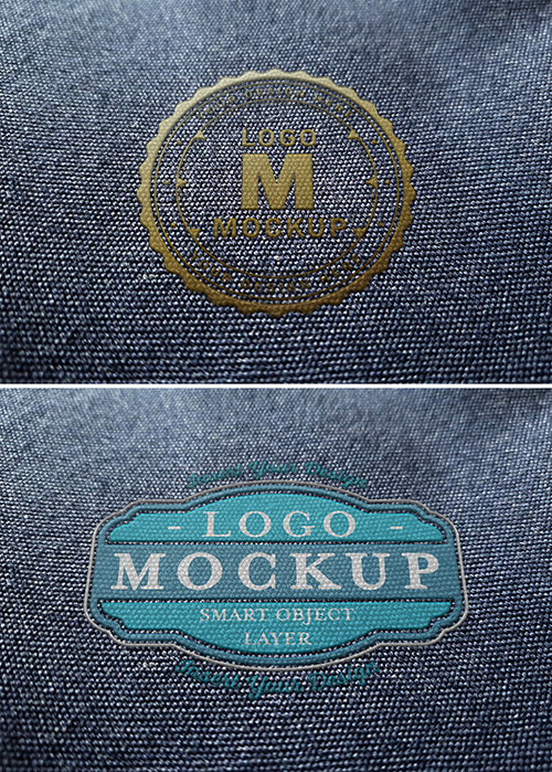 Plastic Logo Mockup on Fabric 315396707