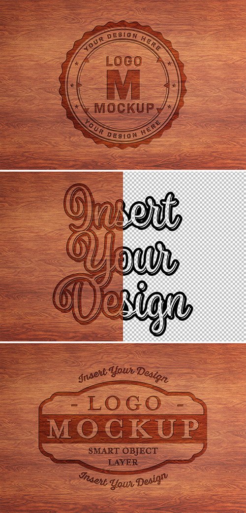 Carved Wood Text Effect Mockup