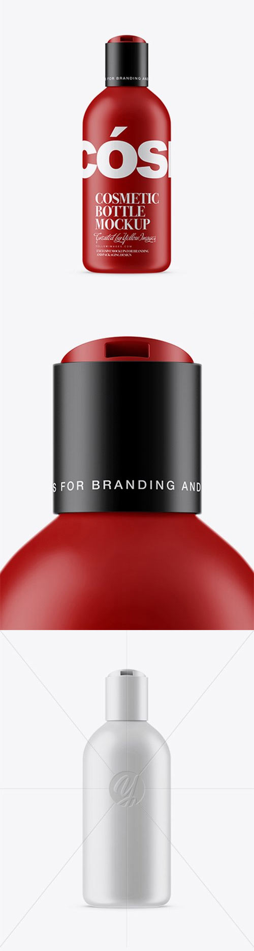 Opened Matte Cosmetic Bottle Mockup