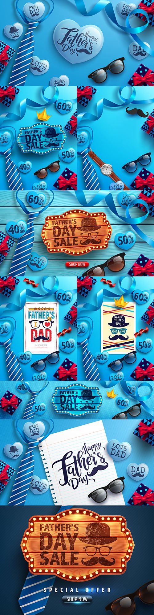 Happy father's day advertising banner illustration