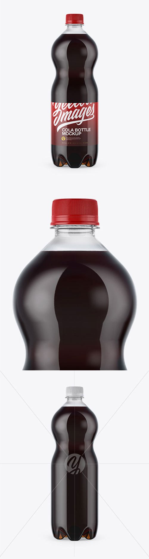 Clear PET 1L Bottle with Dark Drink Mockup