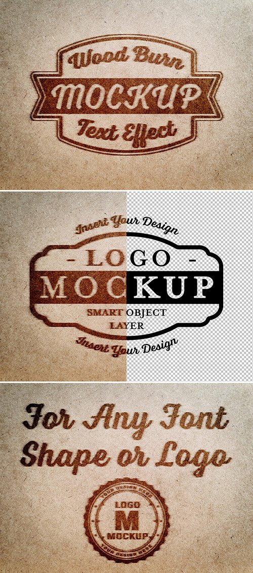Branding Iron Text Effect Mockup