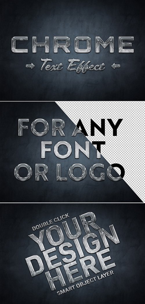 Chrome Metal Text Effect Mockup 315396842