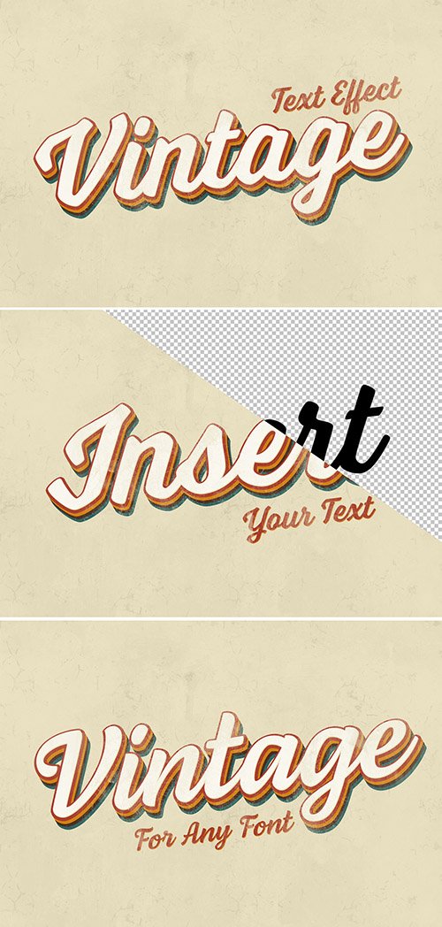 Vintage Text Effect Mockup 315395893