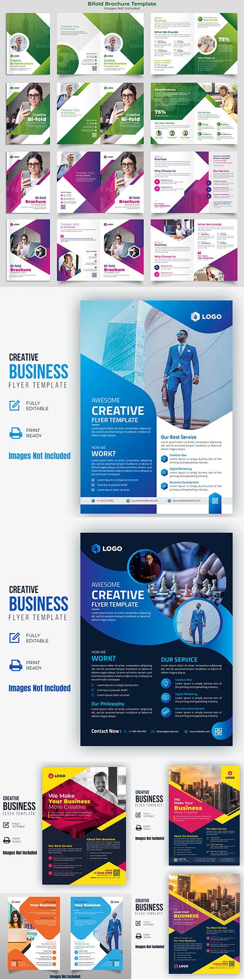 Bifold Brochure Template and Creative Business Flyer Pack