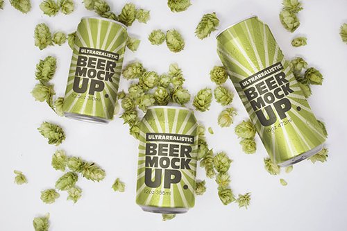 Beer Can Trio Mockup