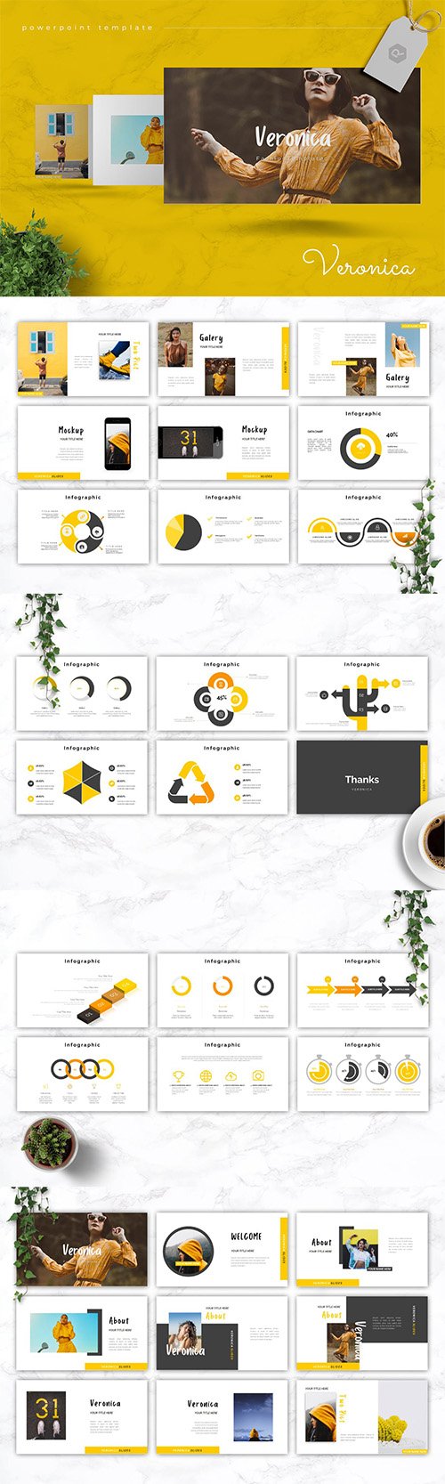 VERONICA - Fashion PowerPoint, Keynote and Google Slides Template