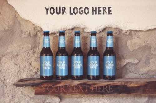 Cave Wall Beer Mock up PSD