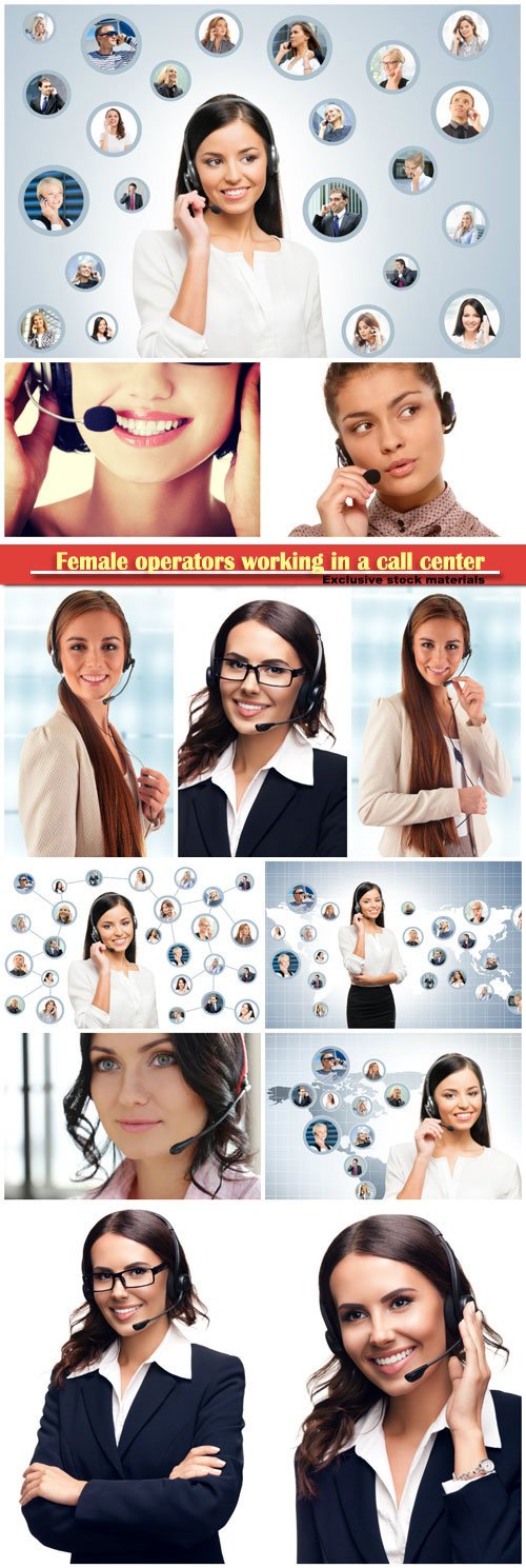 Female operators working in a call center