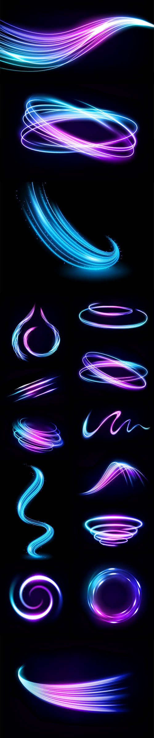 Abstract Multicolor Wavy Line Backgrounds