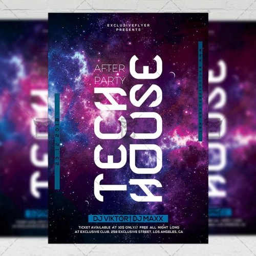 Club A5 Template - Tech House After Party Flyer