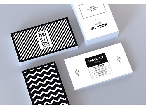 Horizontal and Vertical Business Cards Mockup on Gray Background