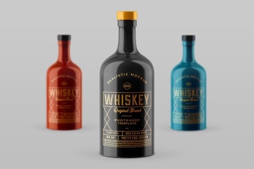 Whiskey Bottle Mock-up Template