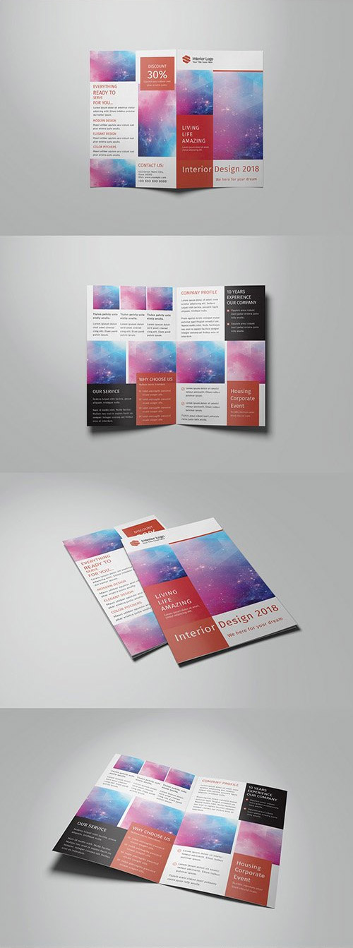 Brochure Layout with Red Accents 1