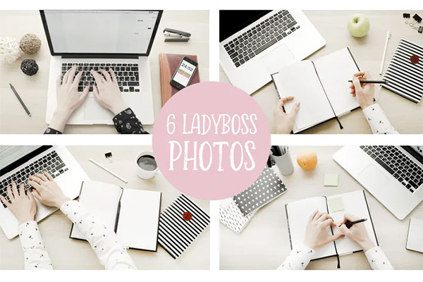Lady boss mockups and photos PSD